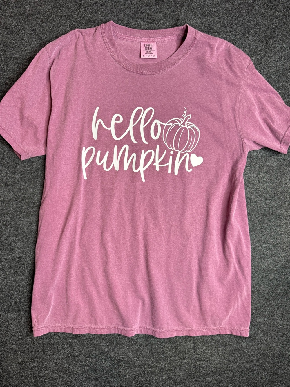 New large women’s /unisex Hello Pumpkin Plum cotton T‑Shirt
